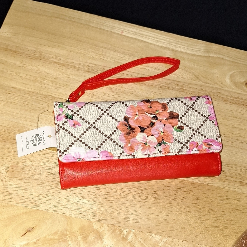 Floral Red Wallet NWT AR New York Boutique